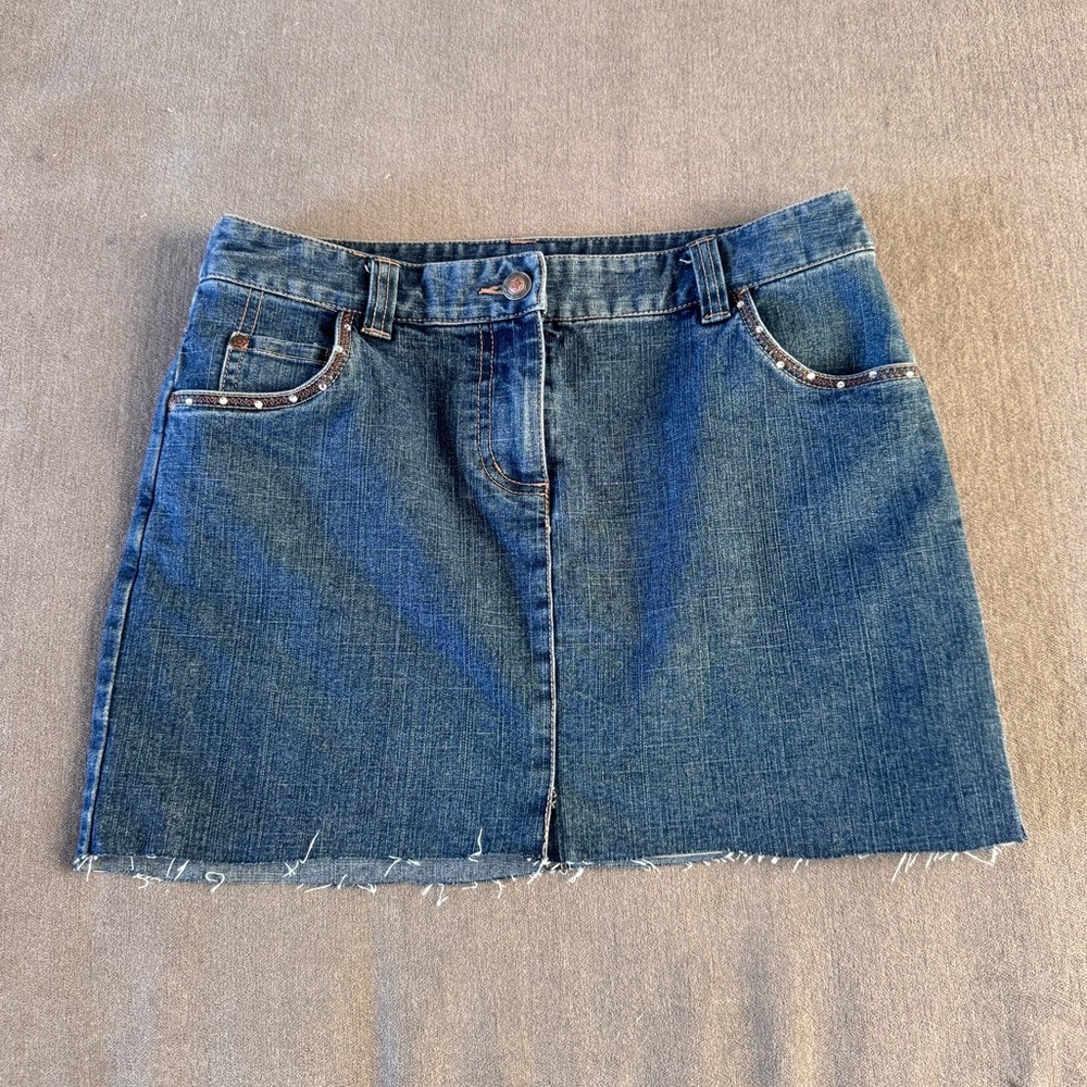 Y2K Identity Denim Mini Skirt